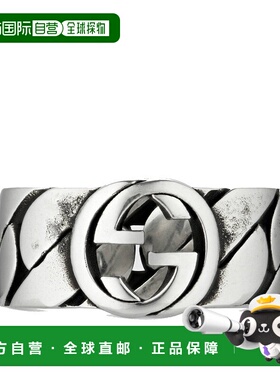 自营欧洲直邮GUCCI/古驰 男士银质GG细节戒指指环配饰