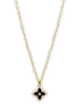 自营Adornia 黑色四叶草项链 金色  - 黑色吊坠 美国直发奥莱