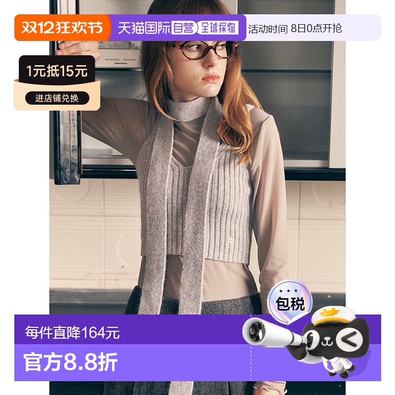 韩国直邮rolarola英新款少女甜美清新春季毛衣306164111开衫围巾