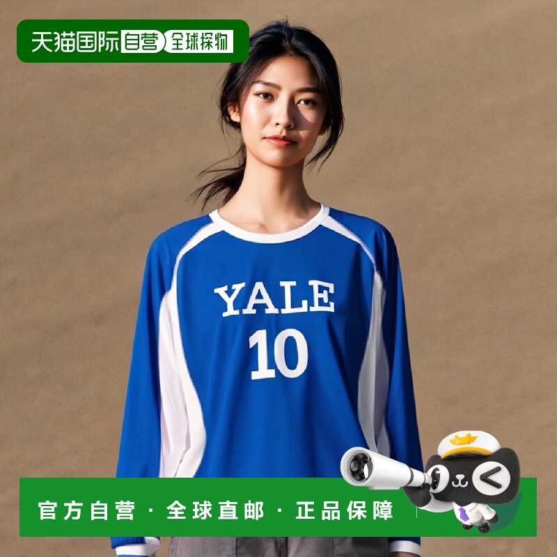 韩国直邮YALE CONTRAST STITCH SOCCER JERSEY BLUE运动T恤YD08CR
