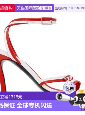 1h可退 香港直邮Diesel 迪赛 女士 红色 & 白色 D-Venus 高跟鞋 Y