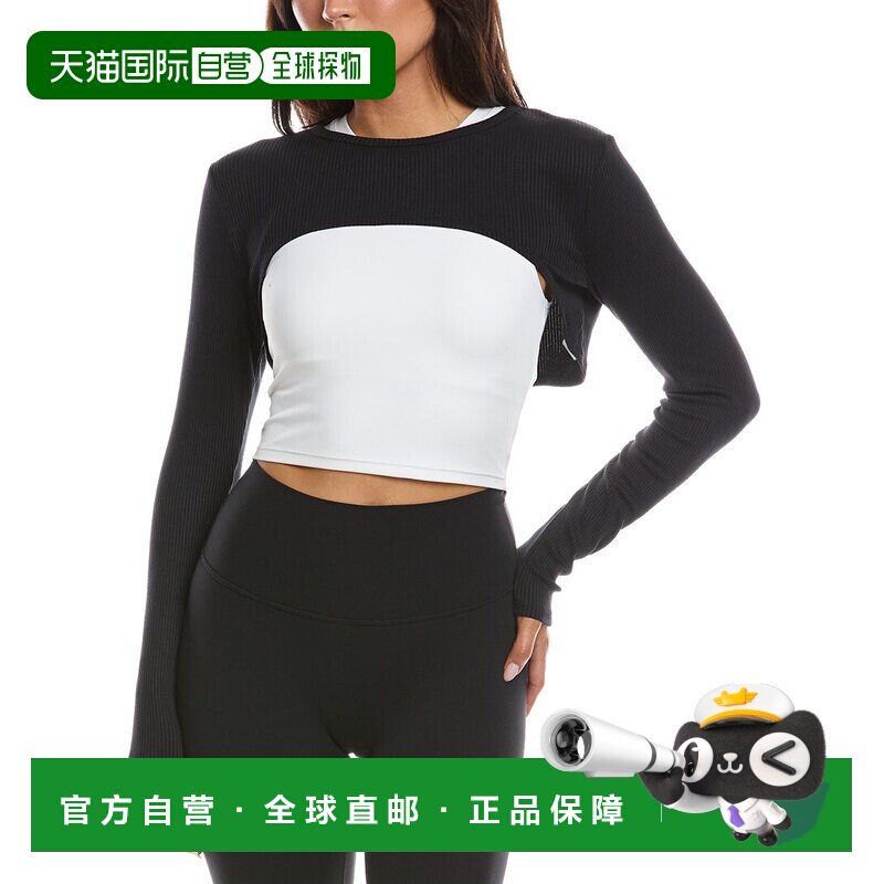 自营beyond yoga越瑜伽队形耸顶-黑色 美国奥莱直发上衣瑜伽服图片