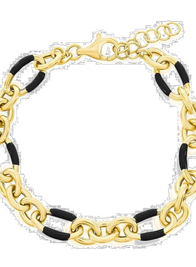 自营 simona纯银、黑色珐琅手链 - 镀金 - 黑色 美国奥莱直发配饰