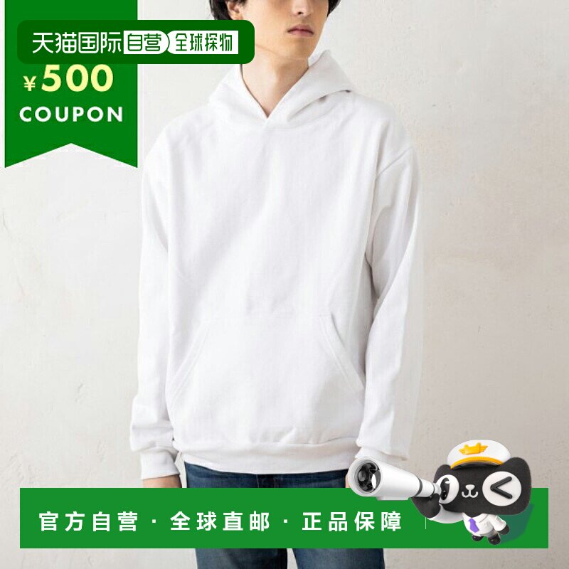 日本直邮Los Angeles Apparel 男士连帽衫带帽 14 盎司重磅抓绒白