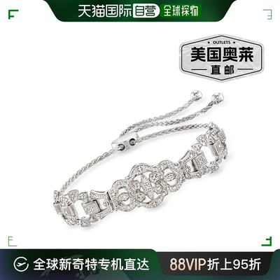 Ross-Simons Diamond Openwork Bolo Bracelet in Sterling Silve