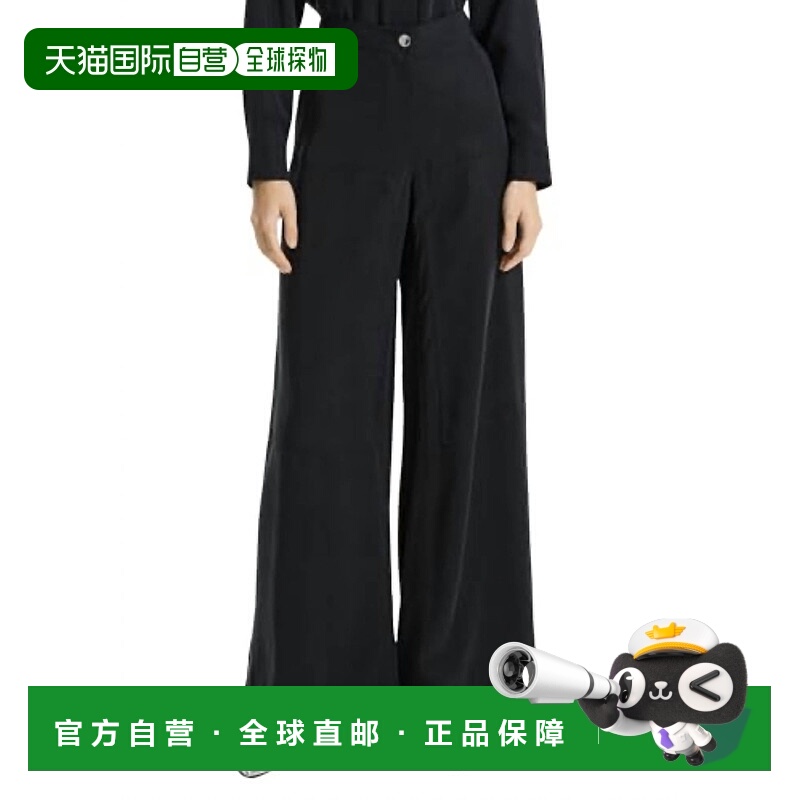自营 theory黑色阔腿长裤 美国奥莱直发阔腿裤西装裤宽腿裤