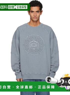 1h可退 香港直邮潮奢 Balmain 巴尔曼 男士 灰色 Embroidered Med