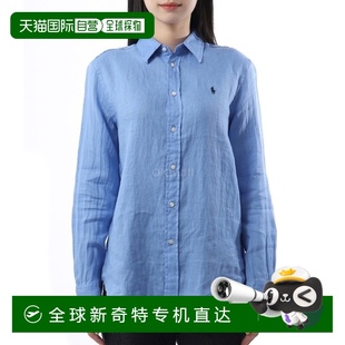 韩国直邮Polo 女亚麻21197073 RalphLauren拉夫劳伦单排扣长袖 衬衫