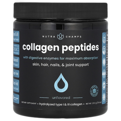 香港直邮NutraChamps,胶原蛋白肽，含消化酶，可实现大吸收，无味