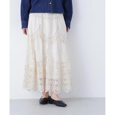 日本直邮NATURAL BEAUTY BASIC 棉蕾丝蓬松半身裙