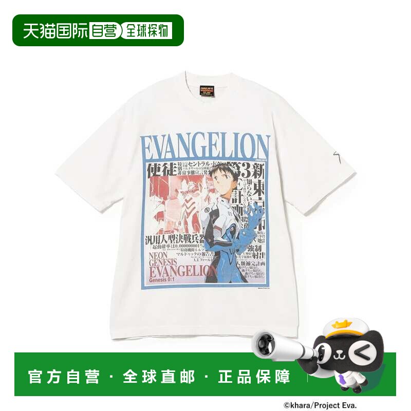 日本直邮EVANGELION:95 男士 纯棉复古做旧印花T恤EVA0086 230403图片