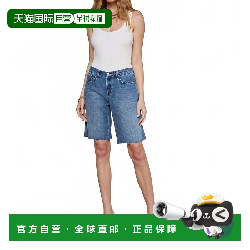 自营l'agenceElise Denim Bermuda Short In Woodrow - woodrow