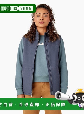 自营 dickiesWomen's Fleece Lined Duck Canvas Vest - rinsed d