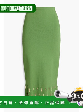 香港直邮Sandro 女士 精饰弹性针织中长半身裙 SFPJU01410VERT