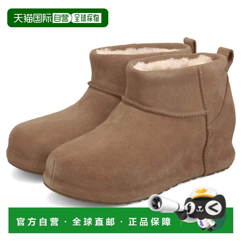 日本直邮UGG 经典迷你缠绕短靴 女士真皮 带毛绒 CLASSIC MINI EN