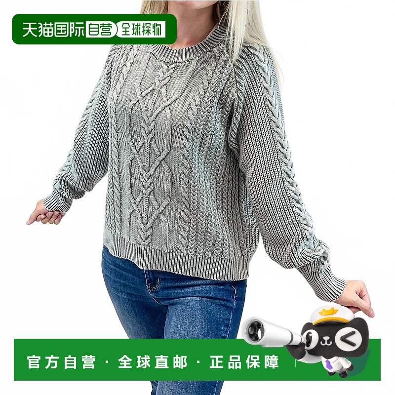 自营mystreeDream Cable-Knit Sweater In Dusty Sage - dusty sa