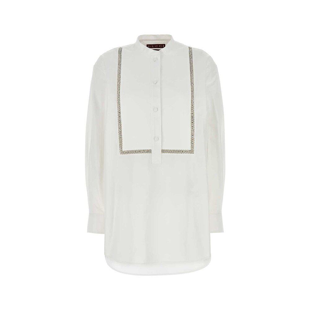 GUCCI 女士衬衫 793674ZARIL9692 AW2024 白色 长袖罩衫