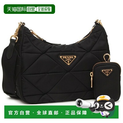 日本直邮Prada Re-Edition 女士黑色绗缝单肩包PRADA 1BC151 RDJN