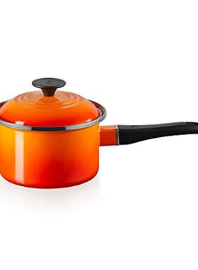 日本直邮le creuset酷彩汤煲搪瓷锅EOS单柄炖锅橙色16cm