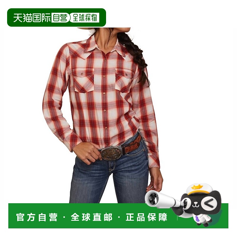 自营 ariat女士 Tulsa 长袖按扣衬衫（红色格子） - 红色格子 美