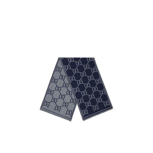 Gucci 格纹 GG 羊毛围巾 6600254G386