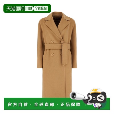 1h可退 香港直邮潮奢 MaxMara 麦斯玛拉 女士 驼色羊绒羊毛大衣 C