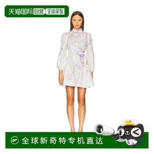 9142DR251 香港直邮潮奢 ZIMMERMANN 女士 褶皱系扣迷你连衣裙