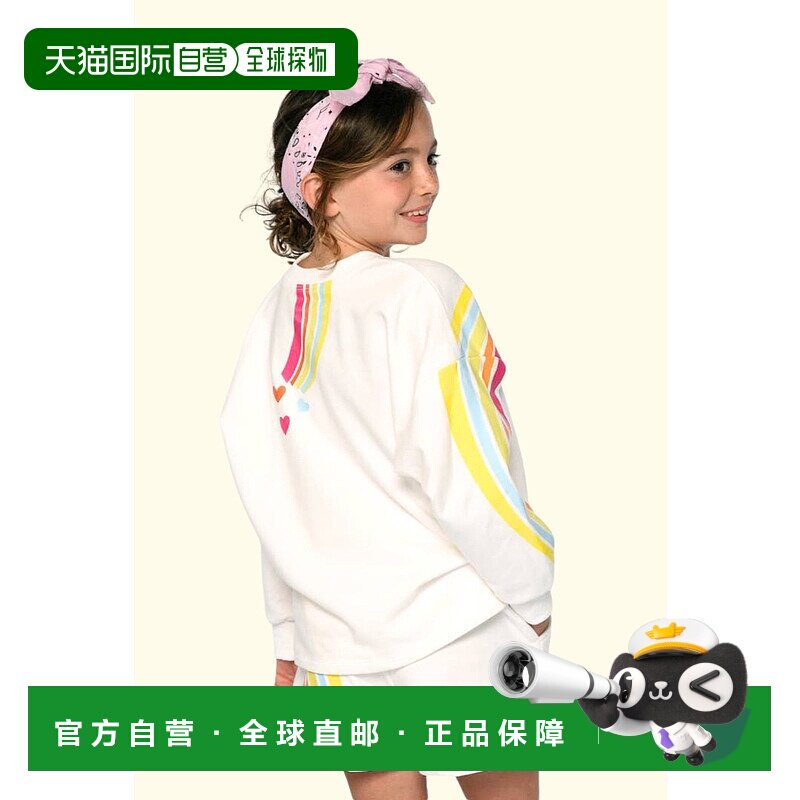 自营 hannah banana小女孩 I Tween 彩虹印花运动休闲短裤 - whit