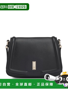 自营 bossAriell黑色粒面皮革马鞍包 美国奥莱直发斜挎包单肩包
