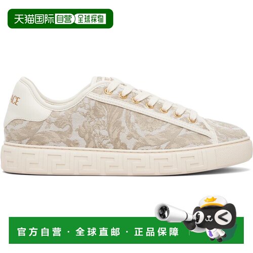 香港直邮versace 范思哲 男士 驼色 Greca Jacquard Canvas 运动