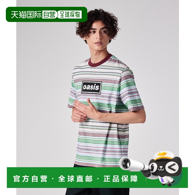 1h可退 日本直邮Paul Smith 男装 联名Oasis 条纹印花半袖T恤 胸l