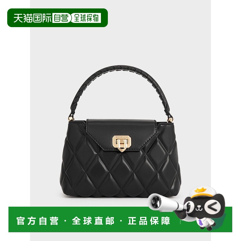 日本直邮CHARLES&KEITH 小ck 菱格链条凯莉包 聚氨酯拼织物 手提 - 封面