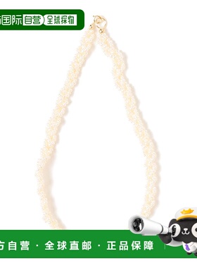 1h可退 日本直邮jour couture 女士 三股编织短款项链 小颗珍珠镶