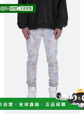 1h可退 【美国直邮】mnml M363 彩绘修身牛仔裤 - 米白色