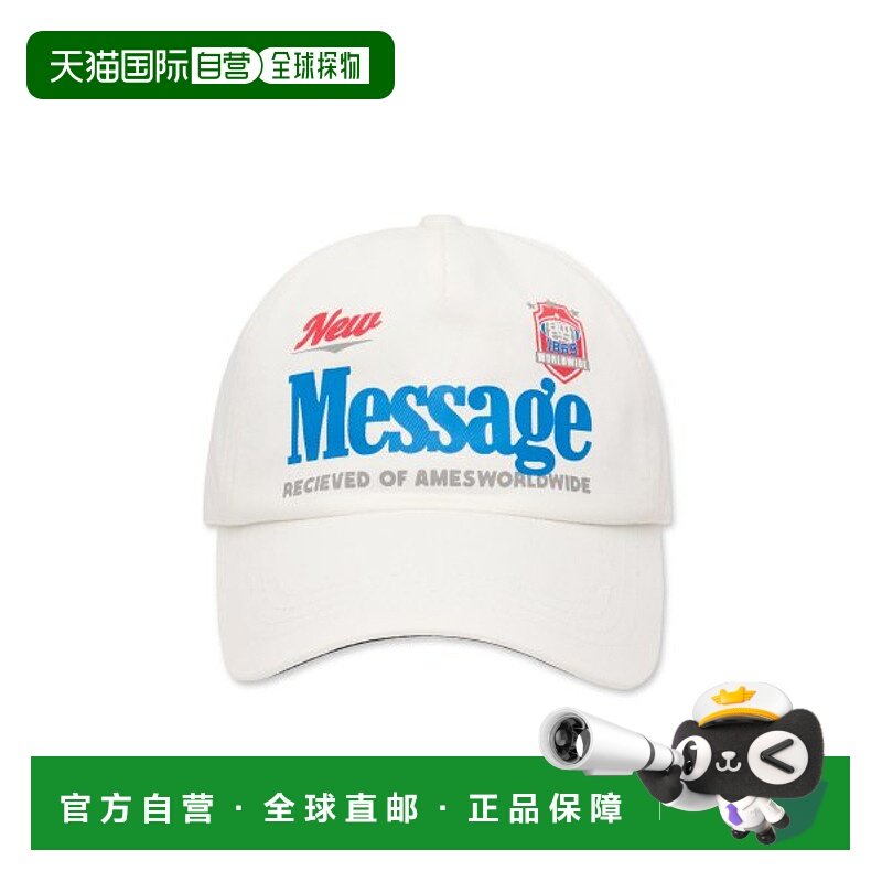 韩国直邮Ames Worldwide 男士帽子MESSAGE BALL CAP WHITE (AM2DF
