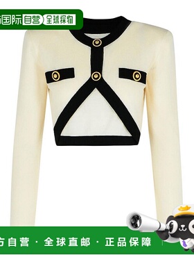 香港直邮BALMAIN 女士针织毛衣 EF1KA120KH91GAU SS2025 白色羊绒