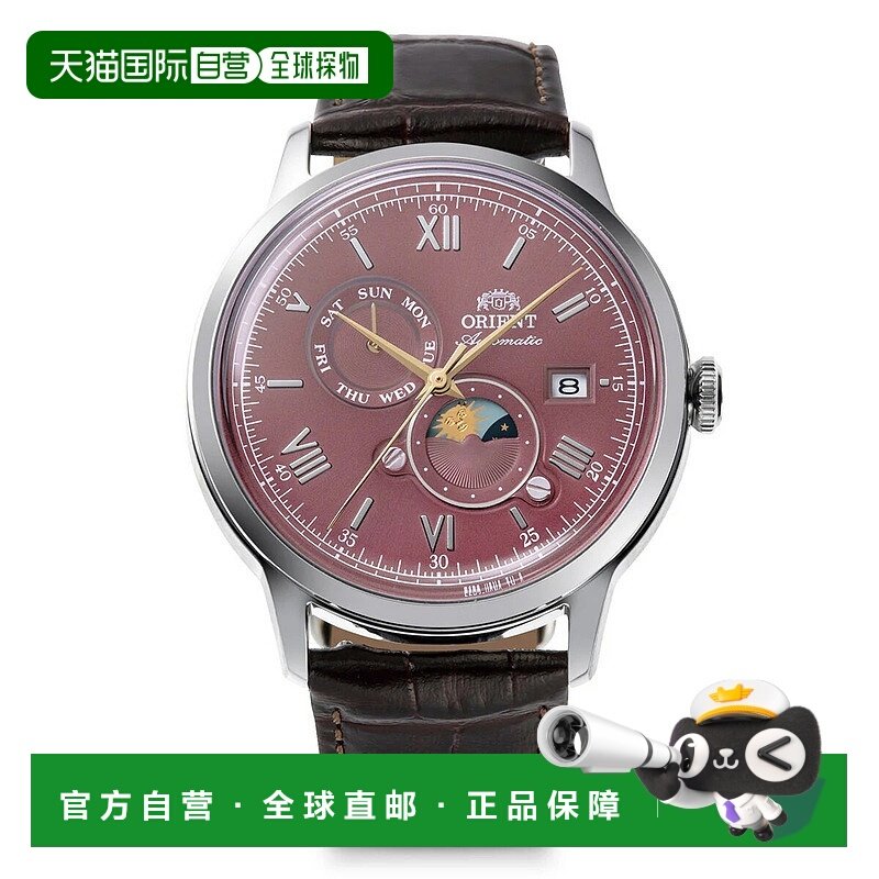 日本直邮EPSON ORIENT 自动手表透明后盖波尔多红男士RN-AK0807R