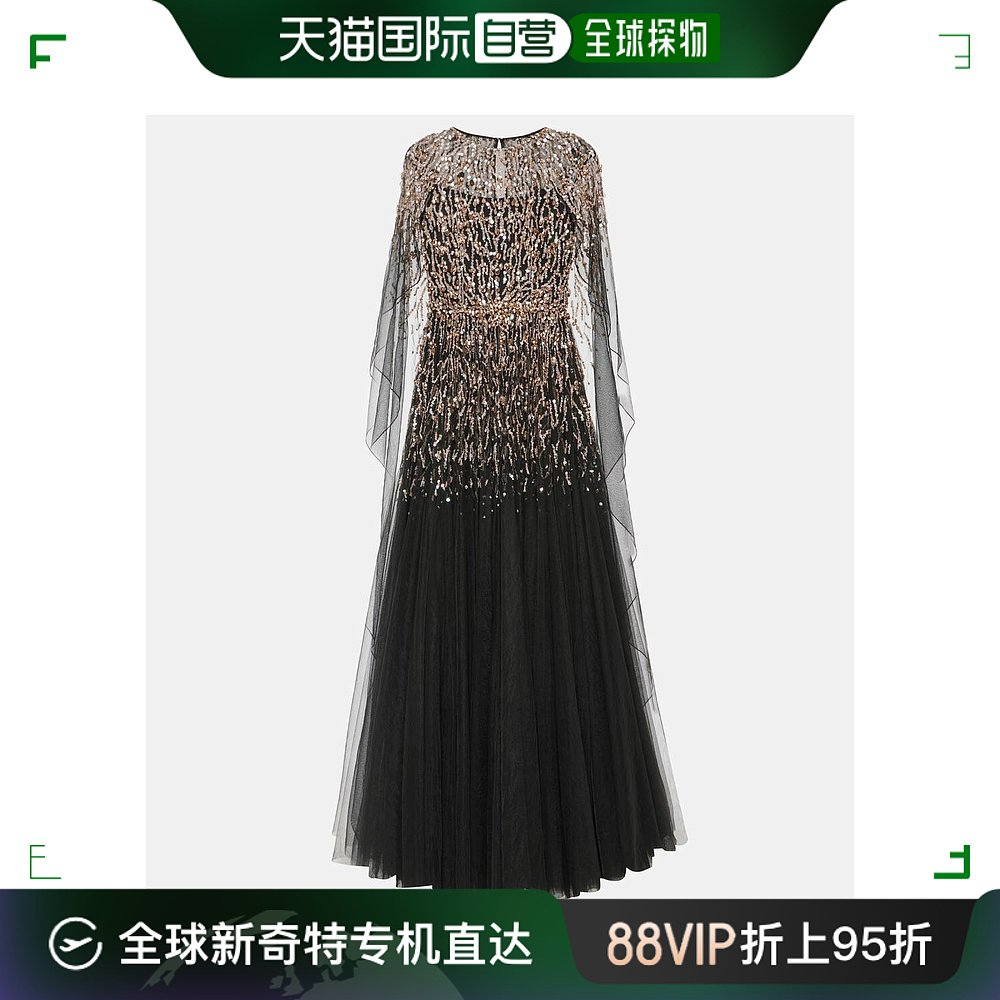 香港直邮潮奢 Jenny Packham 女士 Ursula 精饰披肩薄纱睡裙 0003 女装/女士精品 连衣裙 原图主图