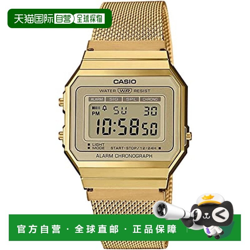 【日本直邮】CASIO卡西欧 手表 A700WMG-9A 金色 时尚皮带