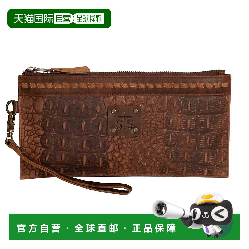 自营stsWomen's Catalina Croc Clutch Bag In Brown 美国奥莱直