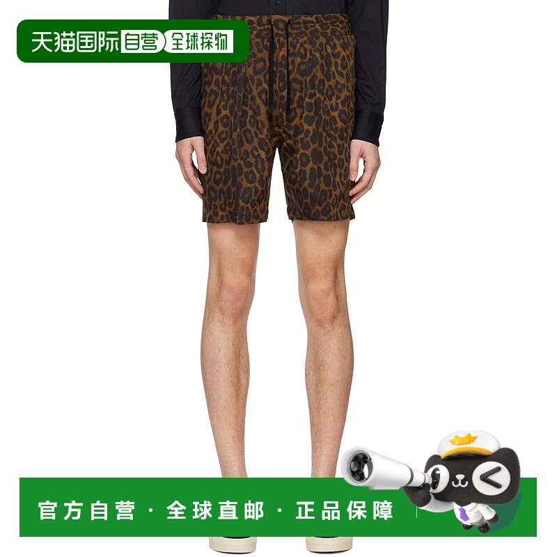香港直邮Tom Ford 汤姆 福特 男士 棕色豹纹短裤 SSC001FMT006S23