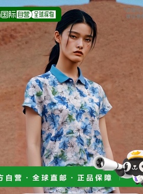 日本直邮LUCENT 女式比赛衬衫蓝色网球 XLP9047 女式短袖