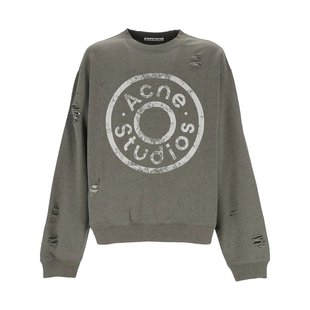 针织毛衣 男士 CI0179BCA AW2024 破洞圆领卫衣 ACNE 灰色 STUDIOS
