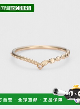 1h可退 日本直邮agete 阿卡朵 K10金钻石V字形戒指女士 102421111