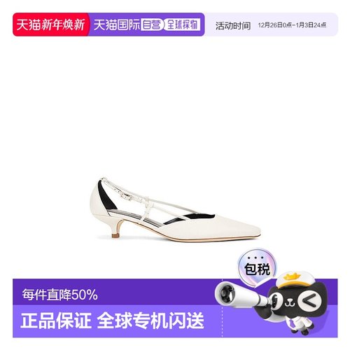 1h可退 香港直邮BY FAR 女士 白色 Francine 中跟鞋 MWFHC053LL00