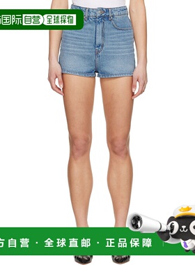 1h可退 香港直邮潮奢 Ami Paris 女士 蓝色 Cotton Mini 牛仔短裤