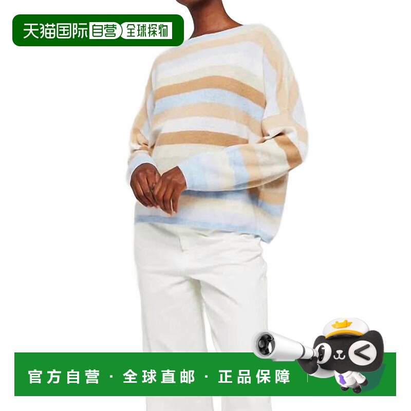 自营brodie cashmereDoris Stripe Cashmere Sweater In Blue Mis