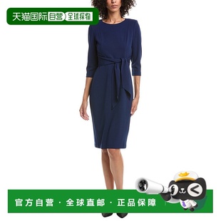 Tie Waist Sheath 自营Adrianna blue Crepe Dress 美国 Papell