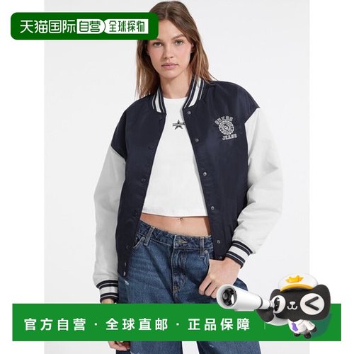 日本直邮Guess 刺绣校队风女士运动夹克 [94348331]