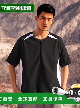 【日本直邮】Zett捷多 棒球短袖半拉链衫 黑x白1911A  S BOV535H